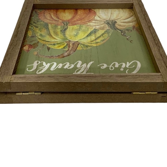 Autumn Give Thanks Write on Blackboard 2 Sides Table Counter Decor Wood Easel - Picture 10 of 16